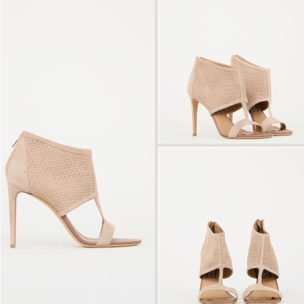 Authentic Salvatore Ferragamo Dusty Pink / Beige Suede Women's Heels